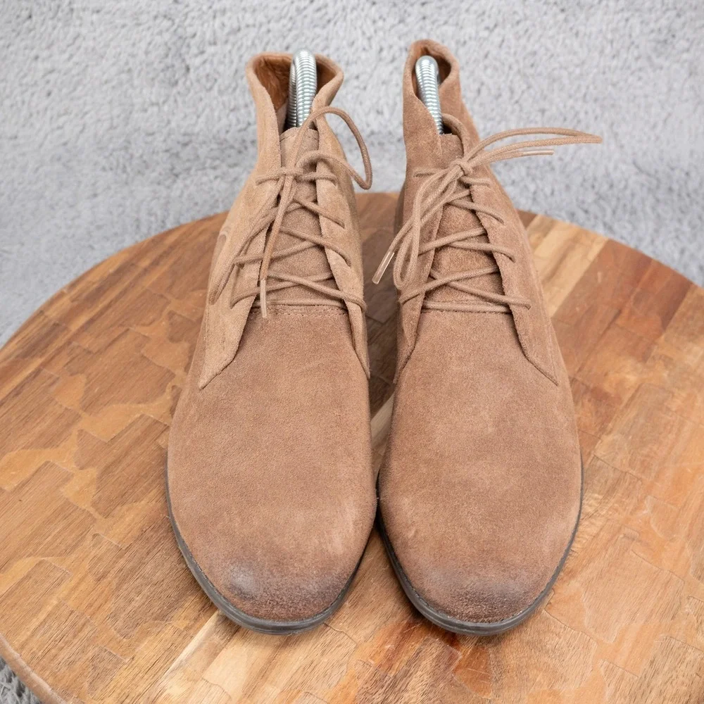 Franco Sarto‎ Taupe Suede Ankle Lace-up Boots Women's Shoes Sz 8 M